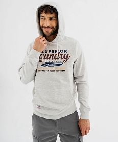 GEMO Sweat à capuche avec inscriptions homme - Tokyo Laundry Gris