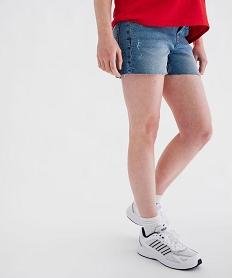 GEMO Short en jean spécial grossesse avec bandeau Gris