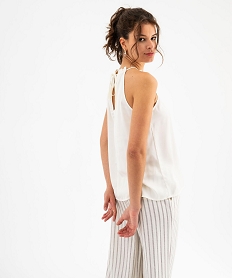 GEMO Blouse emmanchures américaines en satin uni femme Beige