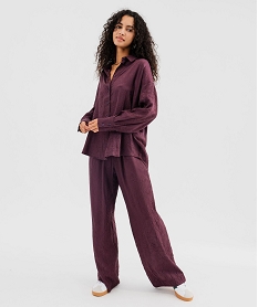 GEMO Chemise en satin froissé femme violet standard