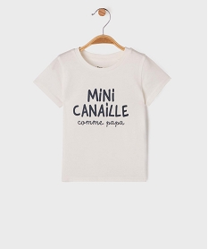 GEMO Tee-shirt manches courtes à message bébé garçon Blanc