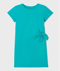 GEMO Robe tee-shirt avec noeud sur la hanche fille vert standard