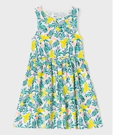 GEMO Robe sans manches à motifs fleuris fille blanc standard