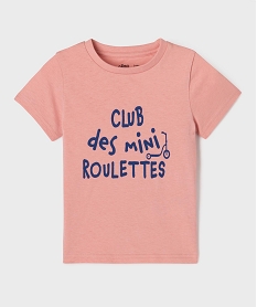 GEMO Tee-shirt manches courtes à message bébé garçon rose standard