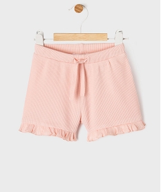 GEMO Short en maille gaufrée avec taille ajustable bébé fille rose standard