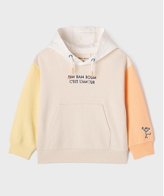 GEMO Sweat à capuche en maille bouclette  enfant - Gémo x Maëva beige standard