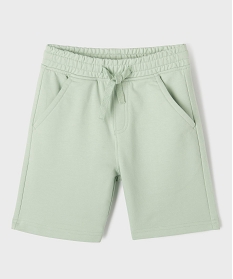 GEMO Short en maille coupe large avec taille ajustable garçon vert standard