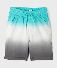 GEMO Bermuda en coton avec taille élastique garçon blanc standard