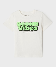 GEMO Tee-shirt manches courtes avec inscription XXL garçon Beige