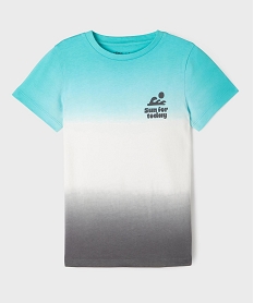 GEMO Tee-shirt manches courtes en coton tie-and-dye garçon blanc standard