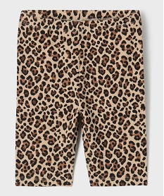 GEMO Legging court à motifs tachetés fille Brun