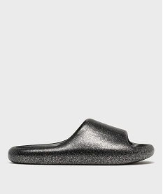 GEMO Mules de piscine à paillettes femme Noir