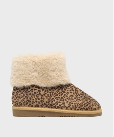 GEMO Boots fourrées à motif léopard fille Brun