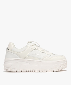 GEMO Baskets unies sur semelle plateforme femme - Ellesse blanc standard