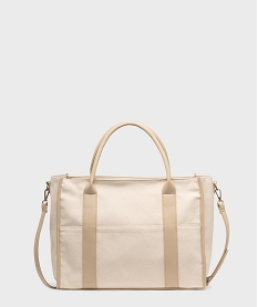 GEMO Sac cabas en toile femme Beige