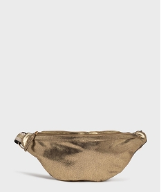 GEMO Sac banane en matière métallisée avec bandoulière pailletée femme dore