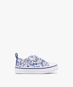 GEMO Baskets en toile fleurie à scratch fille - Lovely Wings blanc standard