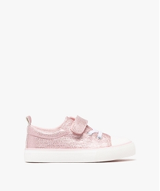 GEMO Baskets basses pailletées à scratch fille Rose