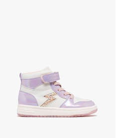 GEMO Baskets montantes à paillettes et reflets irisés fille violet vif