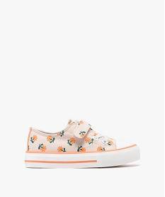 GEMO Baskets en toile fleurie avec embout gomme fille Orange