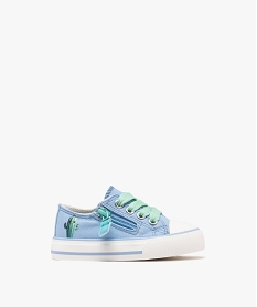 GEMO Baskets basses en toile avec lacets et zip bébé garçon Bleu