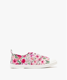 GEMO Chaussures en toile à lacets élastiques et bout en gomme fille Rose