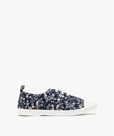 GEMO Chaussures en toile à lacets élastiques et bout en gomme fille Bleu