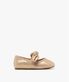 GEMO Ballerines pailletées avec élastique de maintien sous nœud bébé fille dore