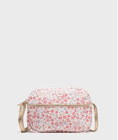 GEMO Sac besace fleuri à bandoulière dorée fille Rose