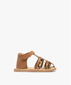 GEMO Sandales à brides dessus et semelle intérieure cuir bébé fille - NA! marron standard