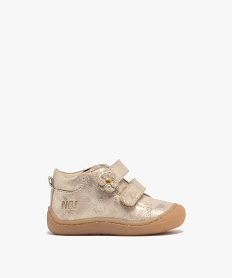 GEMO Chaussures premiers pas en cuir à scratch bébé fille - Na! Jaune