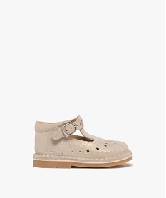 GEMO Chaussures babies en cuir pailleté à boucle bébé fille dore