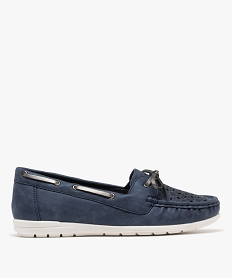 GEMO Mocassins confort avec semelle intérieure cuir femme bleu chine