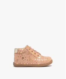 GEMO Chaussures premiers pas en cuir pailleté bébé fille - NA! Rose
