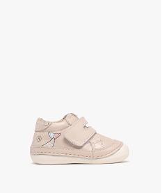 GEMO Chaussures premiers pas en cuir souple à scratch bébé fille - Alma Rose