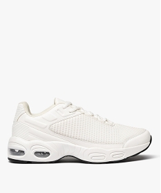 GEMO Baskets running en mesh renforcé avec semelle à bulle dair homme blanc vif