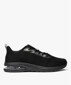 GEMO Baskets basses en mesh renforcé à semelle bulle dair homme noir vif
