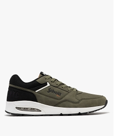 GEMO Baskets basses au look rétro tendance homme - Schott kaki vif