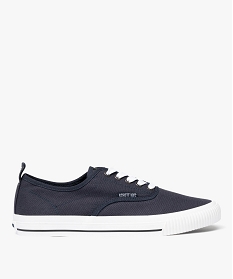 GEMO Baskets en toile unie à semelle contrastante homme - Schott Bleu