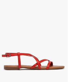 GEMO Sandales plates unies à fines brides femme rouge standard