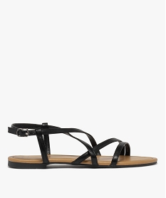 GEMO Sandales plates unies à fines brides femme noir standard
