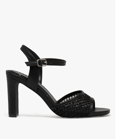 GEMO Sandales à talon multibrides femme noir vif