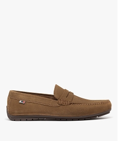 GEMO Mocassins en cuir velours homme - Tanéo Brun