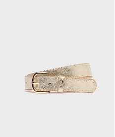 GEMO Ceinture large métallisée à perles femme dore