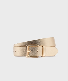 GEMO Ceinture large métallisée femme dore