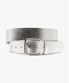 GEMO Ceinture large métallisée femme argente