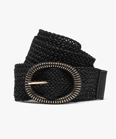 GEMO Ceinture tressée avec large boucle femme Noir