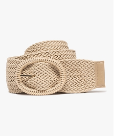 GEMO Ceinture tressée avec large boucle femme beige chine