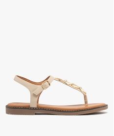 GEMO Sandales plates à entredoigts avec breloques métalliques femme  - Valentina Baldano beige standard