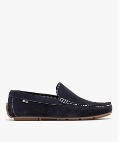 GEMO Mocassin dessus cuir velours semelle souple homme - Tanéo Bleu